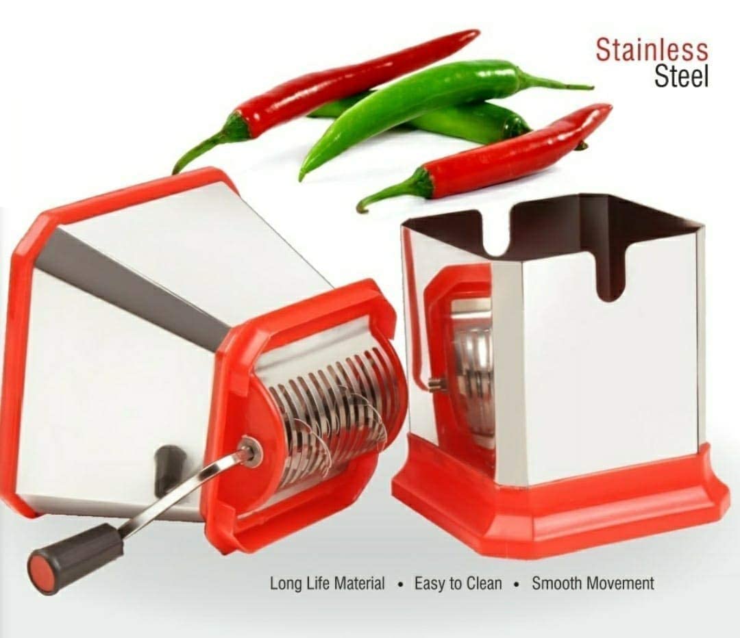 Giftock ABS Plastic Stainless Steel Onion, Chilly, Dry Fruit Cutter & Vegetable Chopper, Chilli Cutter/Chopper