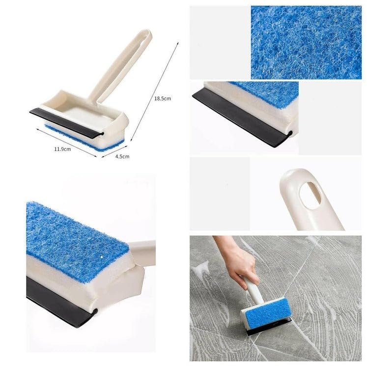 Giftock Stainless Steel 2 in 1 Glass Wiper Cleaning Brush|Household Cleaner Mirror Grout Tile Cleaner Washing Pot Brush Double-Sided Glass Wipe Bathroom Wiper Window Glass Wiper(Multicolor)- Pack of 1