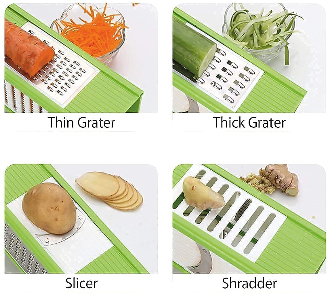 Giftock Multipurpose Slicer Cutter-Dual Stainless Steel Cutting Blades Spiral Slicer for Zucchini Spaghetti Noodles- Veg. Salad Maker Slicer for Kitchen (Watermelon Slicer)