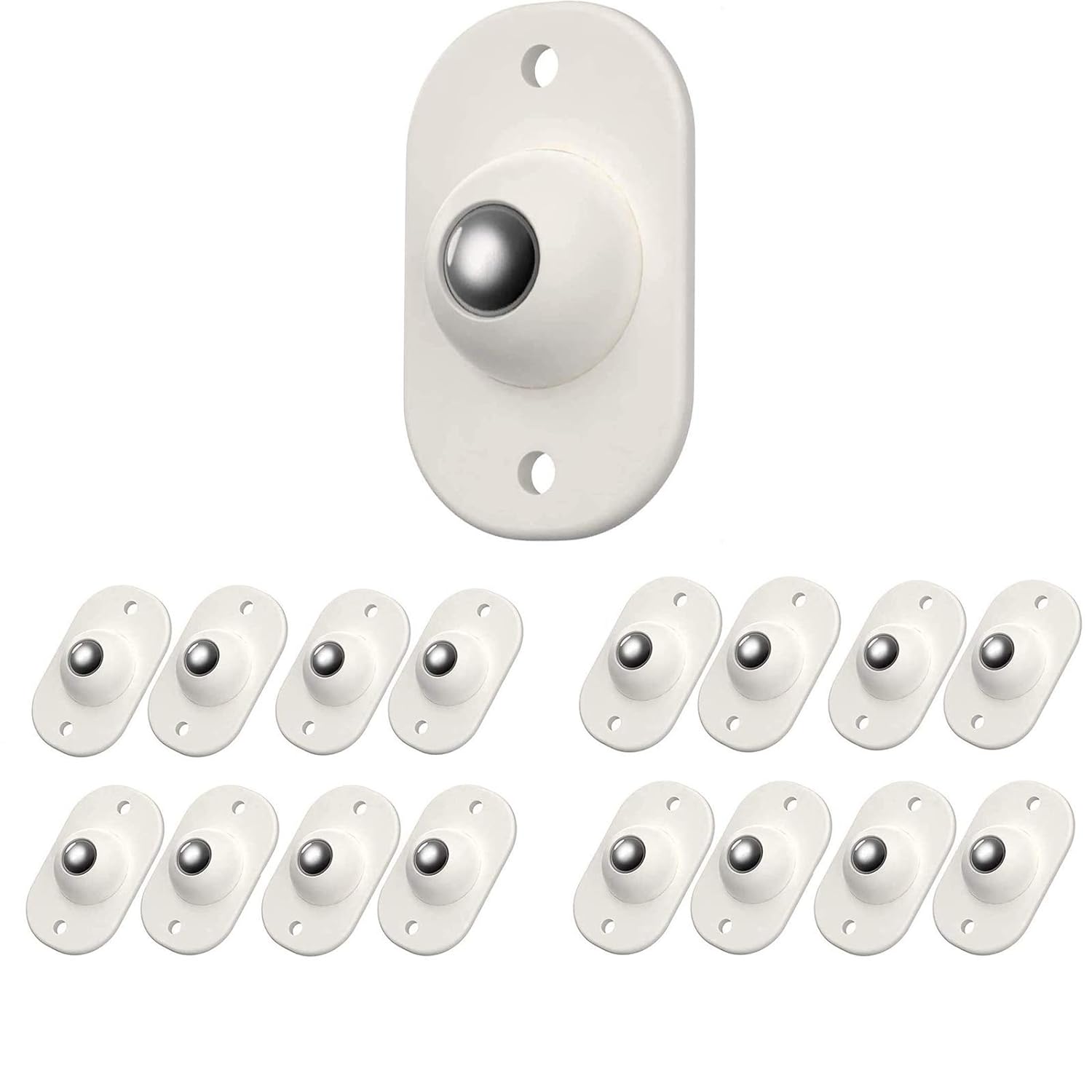 Giftock 16 Pcs Mini Swivel Casters Wheels,Stainless Steel Self Adhesive,360 Degree Rotation Pulley,Universal Wheels At The Bottom Of The Storage Box,Swivel Caster Wheels For Furniture