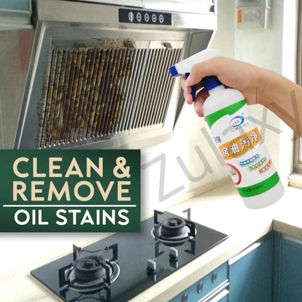 Giftock Kitchen Cleaner Spray for Oil & Grease Stain Remover, All Surface Non-Toxic & Non-Flammable Magic Degreaser Cleaning Spray for Kitchen, Chimney, Sink, Grill, Exhaust Fan & More! (500 ml)
