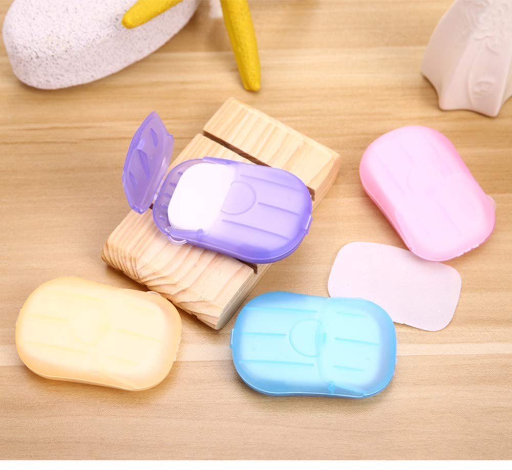 Giftock Paper Washing Hand Bath Clean Scented Slice Outdoor Travel Sheets Disposable Box Soap Portable Mini Paper Soap || paper soap strips for travelling handwash || multicolor || Set of (3)