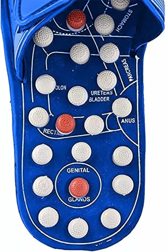 Giftock Spring Acupressure Magnetic Therapy Sandals |Yoga Paduka Acupressure Foot Relaxer| Foot Massager Slipper| Rotating Acupressure Foot Slippers for Men & Women (6 UK)