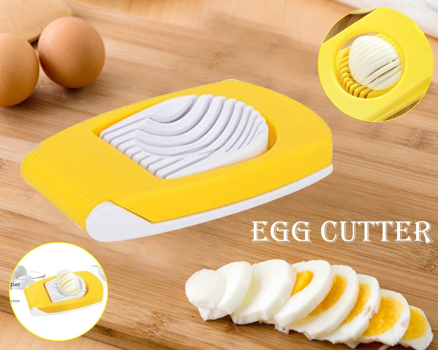 Giftock Plastic Multi Purpose Egg Cutter/Slicer with Stainless Steel Wires