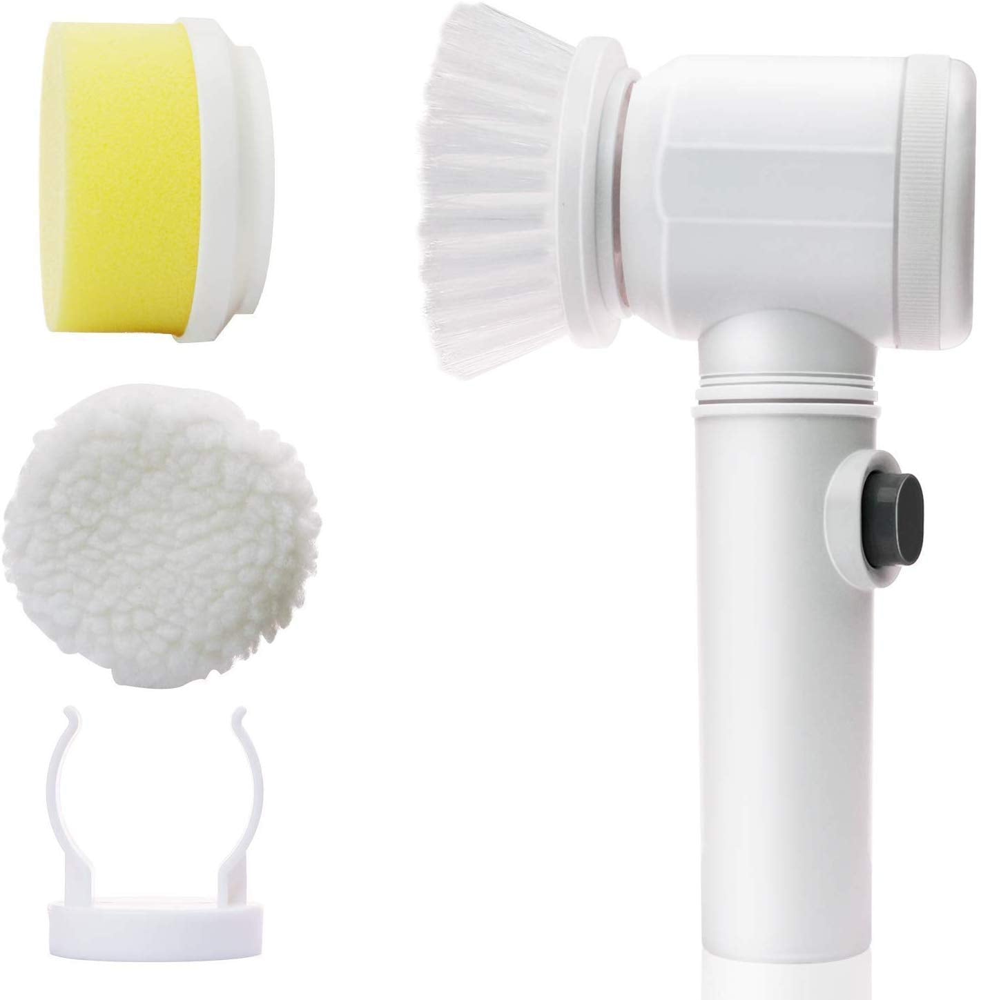 Giftock Kitchen, Bathroom, Shower Tub, Carpet and Sink Cleaner Brush // Multi-Functional Electric Cleaning Brush 5 in 1 Magic Power Scrubber with 3 Brush Heads Household Cleaning Tools