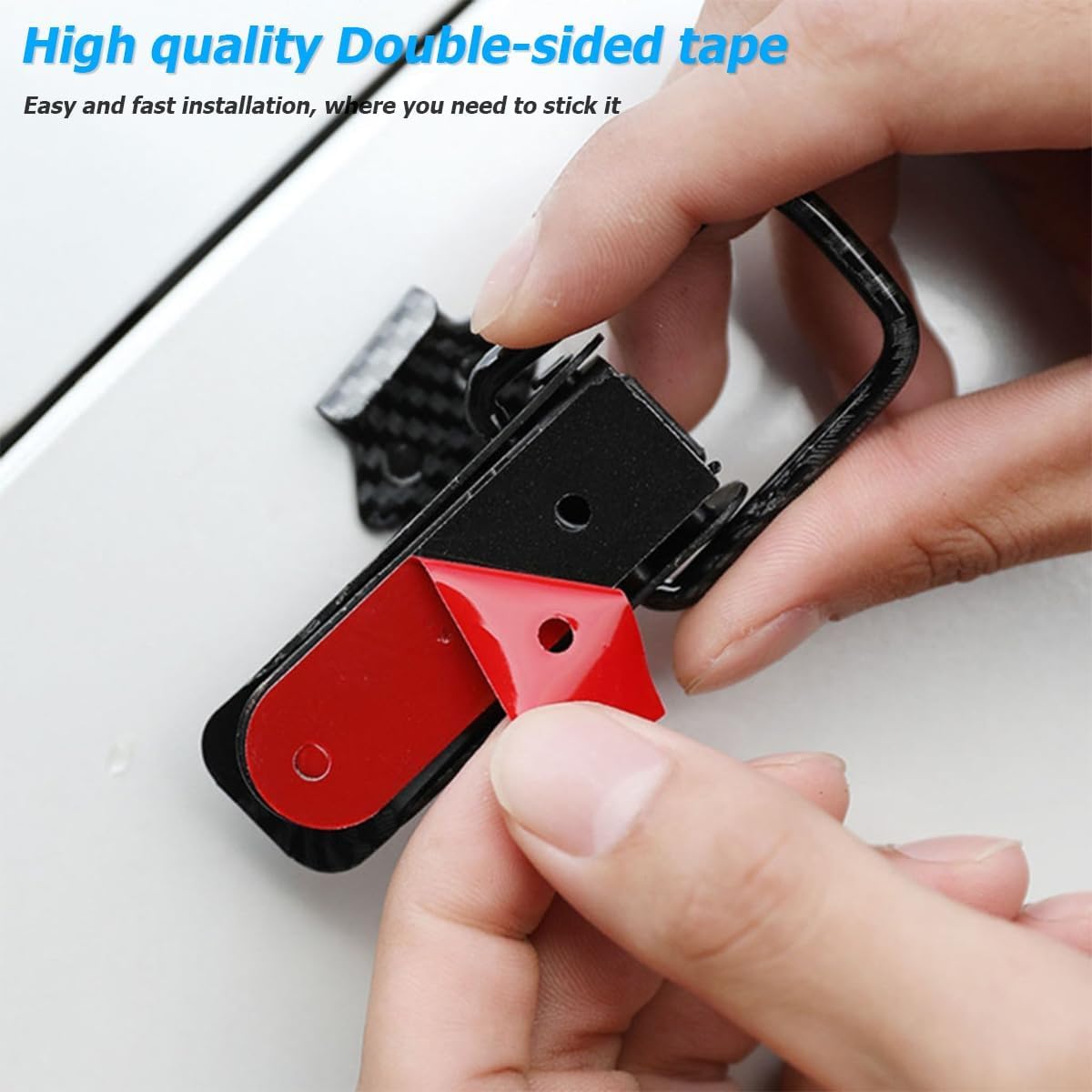 Giftock Car Bumper Security Hook Lock Clips Kit Quick Release Fasteners Bumper Clips for Car Bumpers, Fenders, Trunk and Hatch Lids Compatible with All Cars (Set of 2) (Black Carbon Fiber)