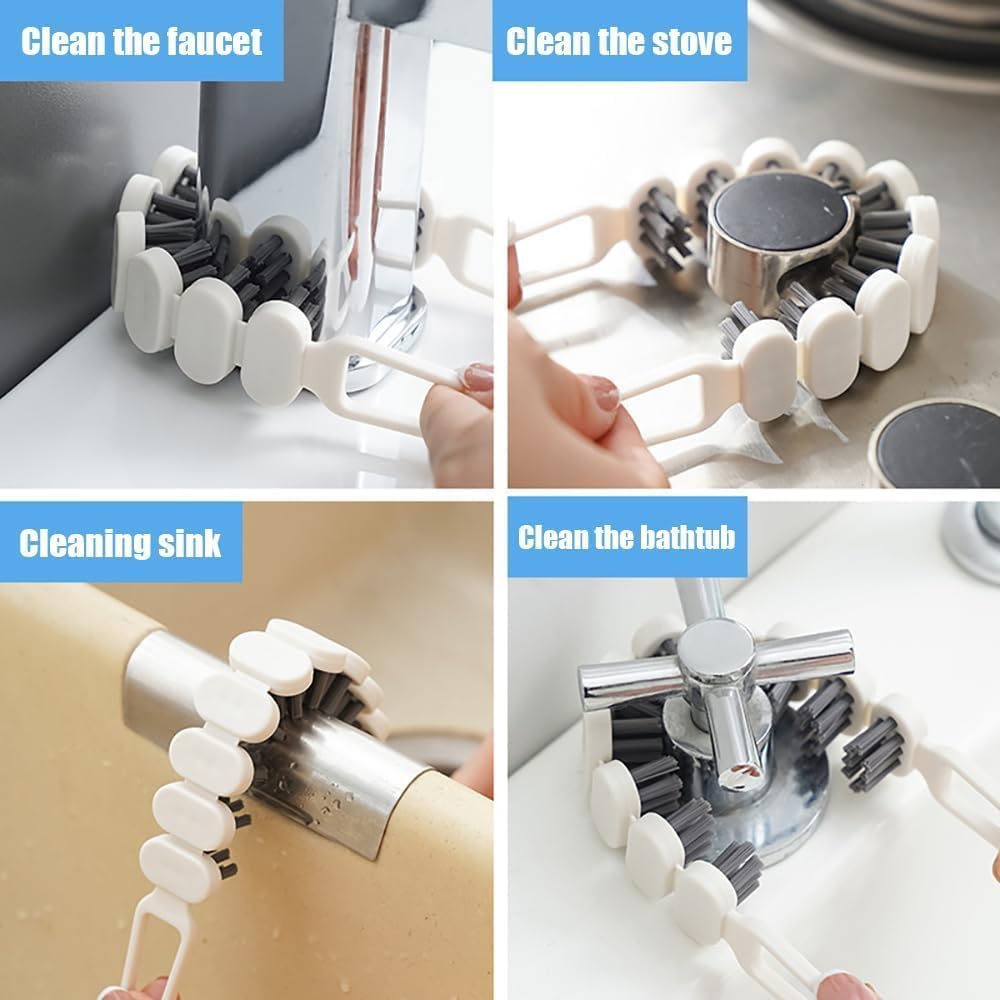 Giftock Crevice Cleaning Brush, Multifunctional Gap Cleaning Brush Tool, Bathroom Gap Brush,Flexible Gap Cleaning Brush, Bendable Brush for Bathroom Kitchen Faucets, Corners, Taps. (Pack of 1)