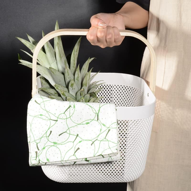 Giftock Metal Wire Basket With Handle|Storage Basket Fot Fruits, Books|Mesh Open Storage Bin|Storage Organizer