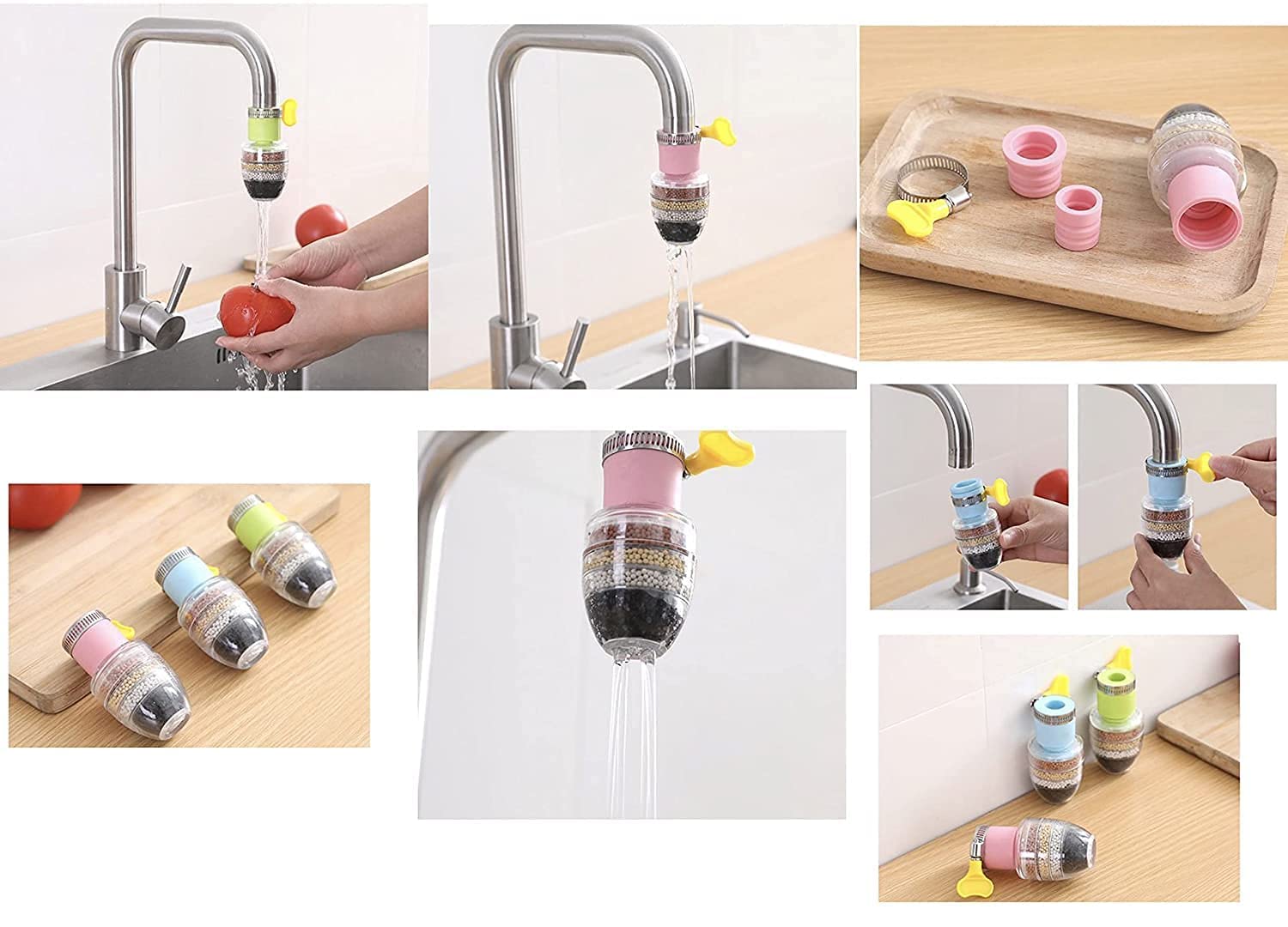 Giftock Activated Carbon Faucet Water Filters Universal Interface Home Kitchen Faucet Tap Water | Tap filter Multilayer | Clean Purifier Filter Cartridge Five Layer Water Filter-Pack of 1
