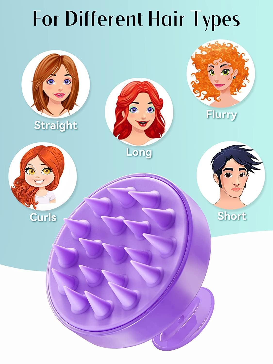 EPISKEY® Scalp Massager Shampoo Brush, Scalp Massage Shampoo Brush Shower Head Scrubber Scalp Brush (BLUE-35)
