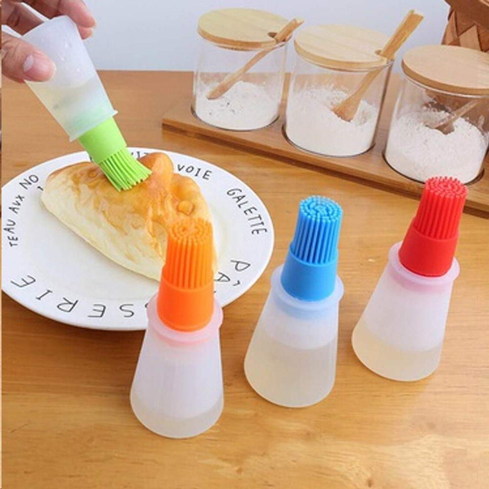 Giftock Oil Bottle Brush- Silicone Pastry Brush for Roasting, sauteing, Baking or Grilling, Frying, BBQ, Cooking Oil Dispenser Kitchen Tools Accessories