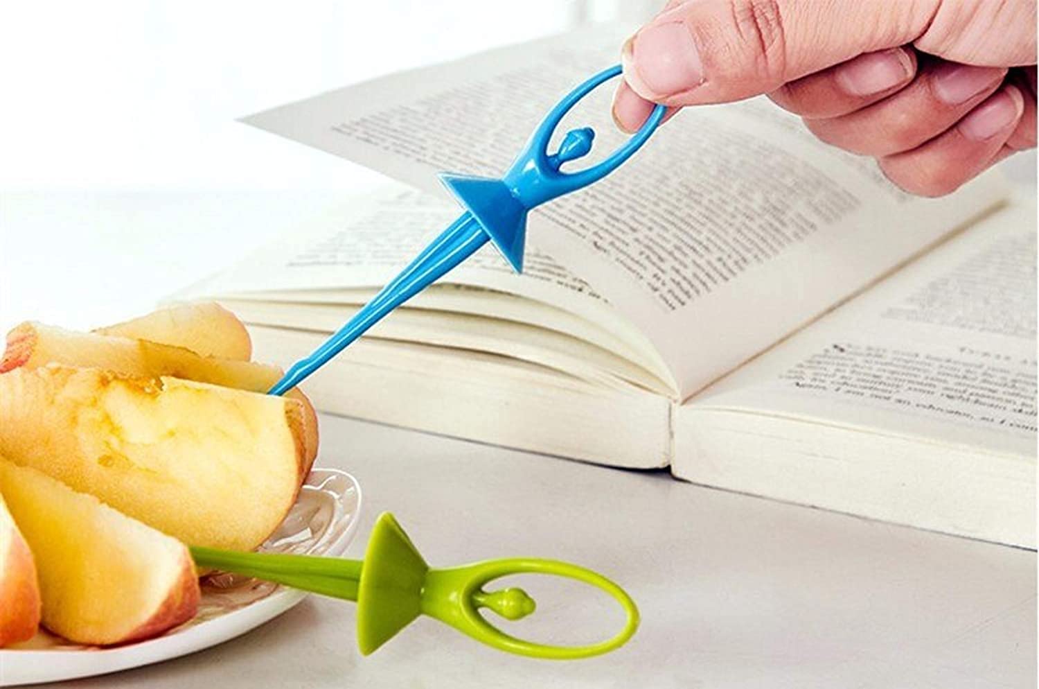 Giftock Plastic Dancing Doll Fruit Fork Set of 6 with Stand for Kids and Adults (Multicolor)