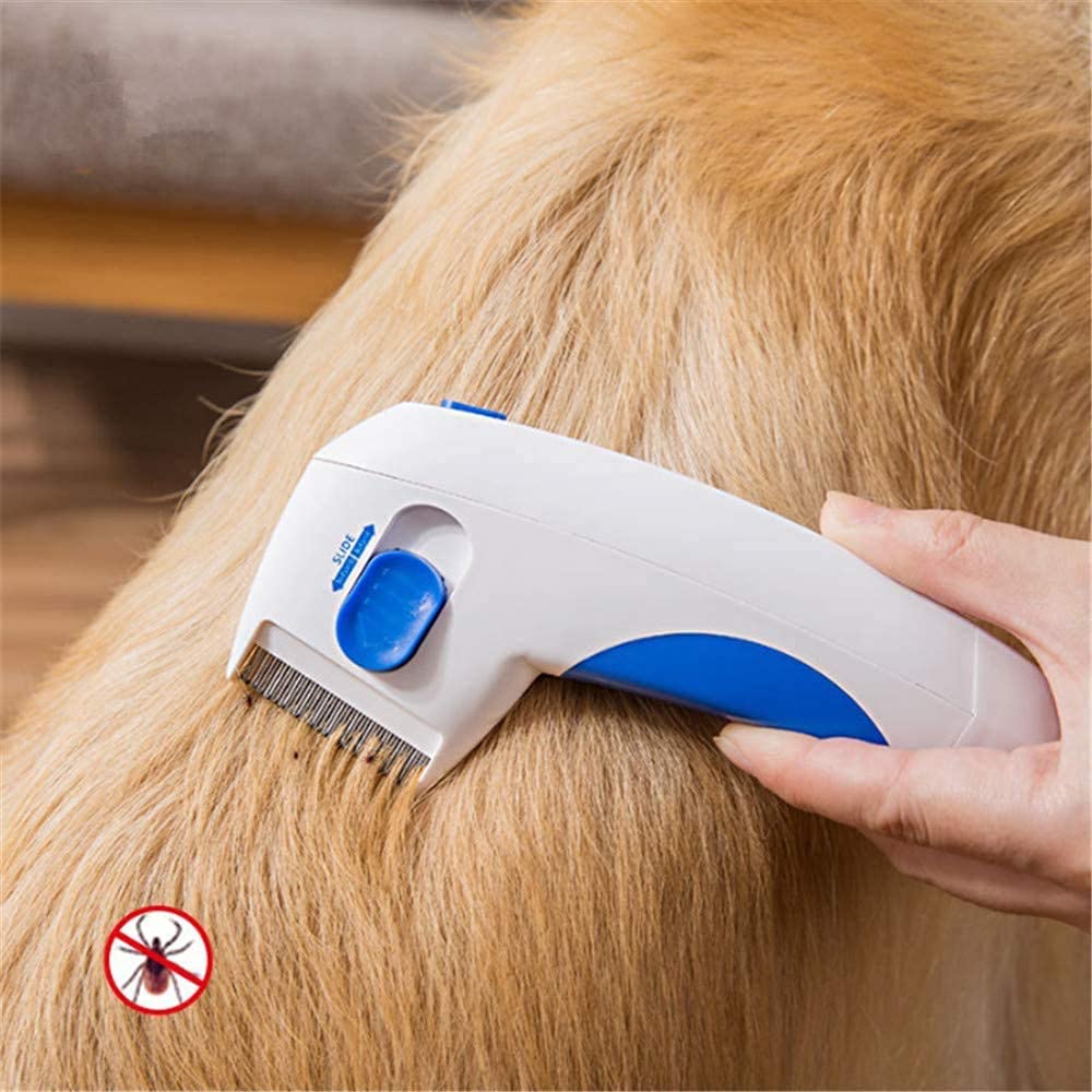 Giftock Square Portable Electric Flea Comb for Dog, Puppy, Cat, Kitten || Pet Comb for Removing Lice, Ticks and Flea