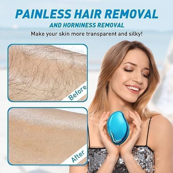 Giftock Hair Remover for Women and Men Hair removar pad Crystal Hair Eraser for Women Painless Hair Remover for Women Reusable Painless Hair Removal Stone