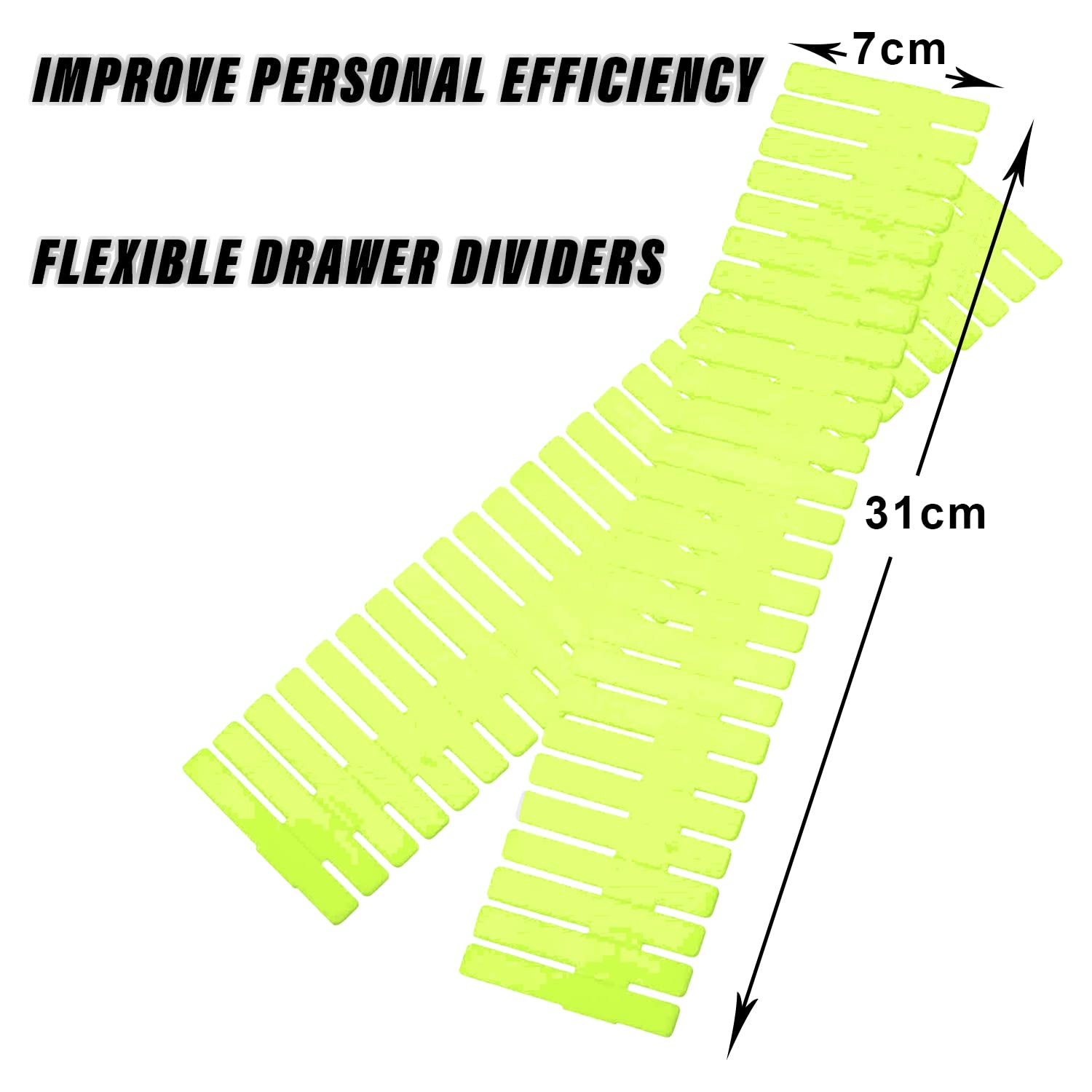 Giftock Drawer Divider|Plastic Adjustable Drawer Organizer|Flexible Drawer Dividers For Socks|Tie|Makeup|Kitchen|Dresser|Pack of 1|8 Pcs Set (Assorted)