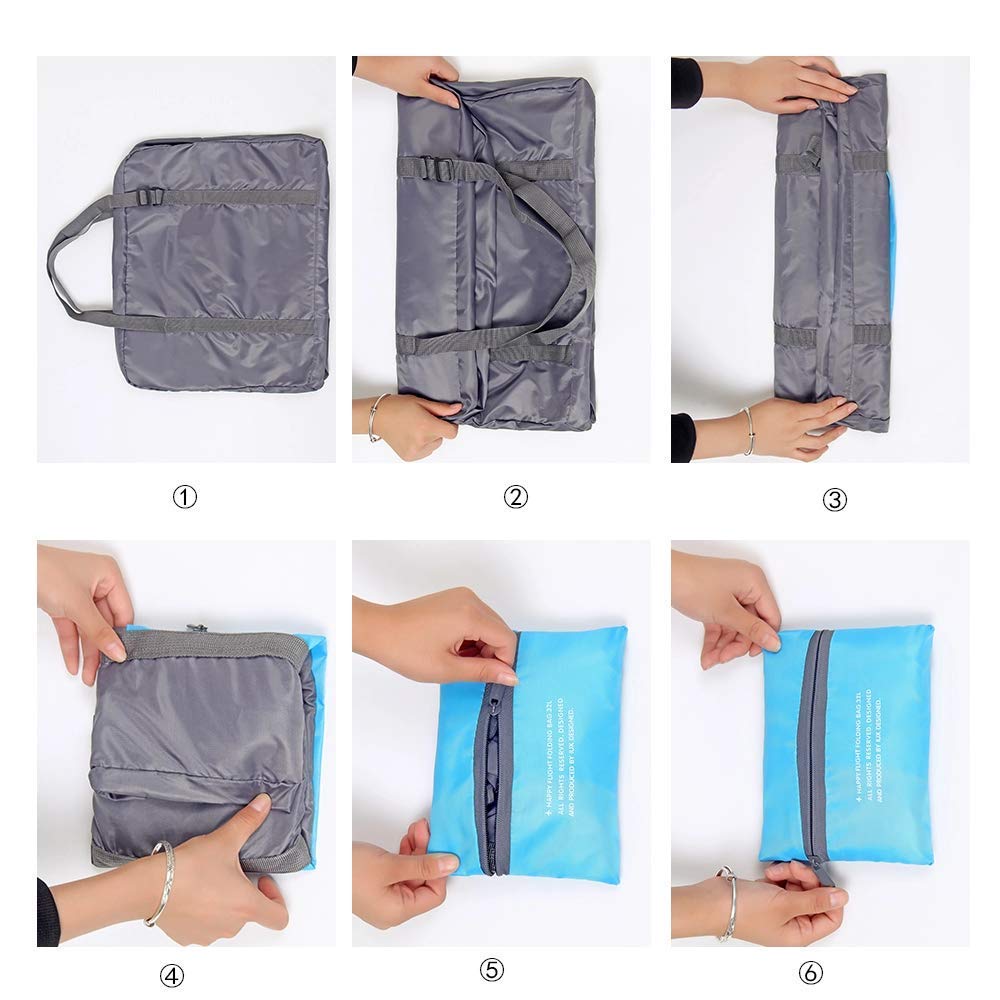 Giftock Waterproof Foldable Weekender Travel Duffel Lightweight Flight Luggage Shoulder Garment Sports Flight Bag with Strips, Zipper, Small Compartment for Men Women Storage Organizer.(Multi)
