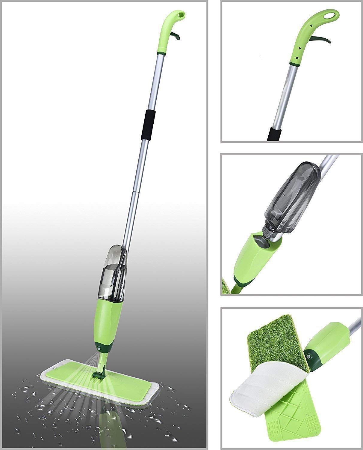 Giftock Healthy Spray Mop - Floor Mop with Removable Washable Cleaning Pad and Integrated Water Spray Mechanism (Random Color)