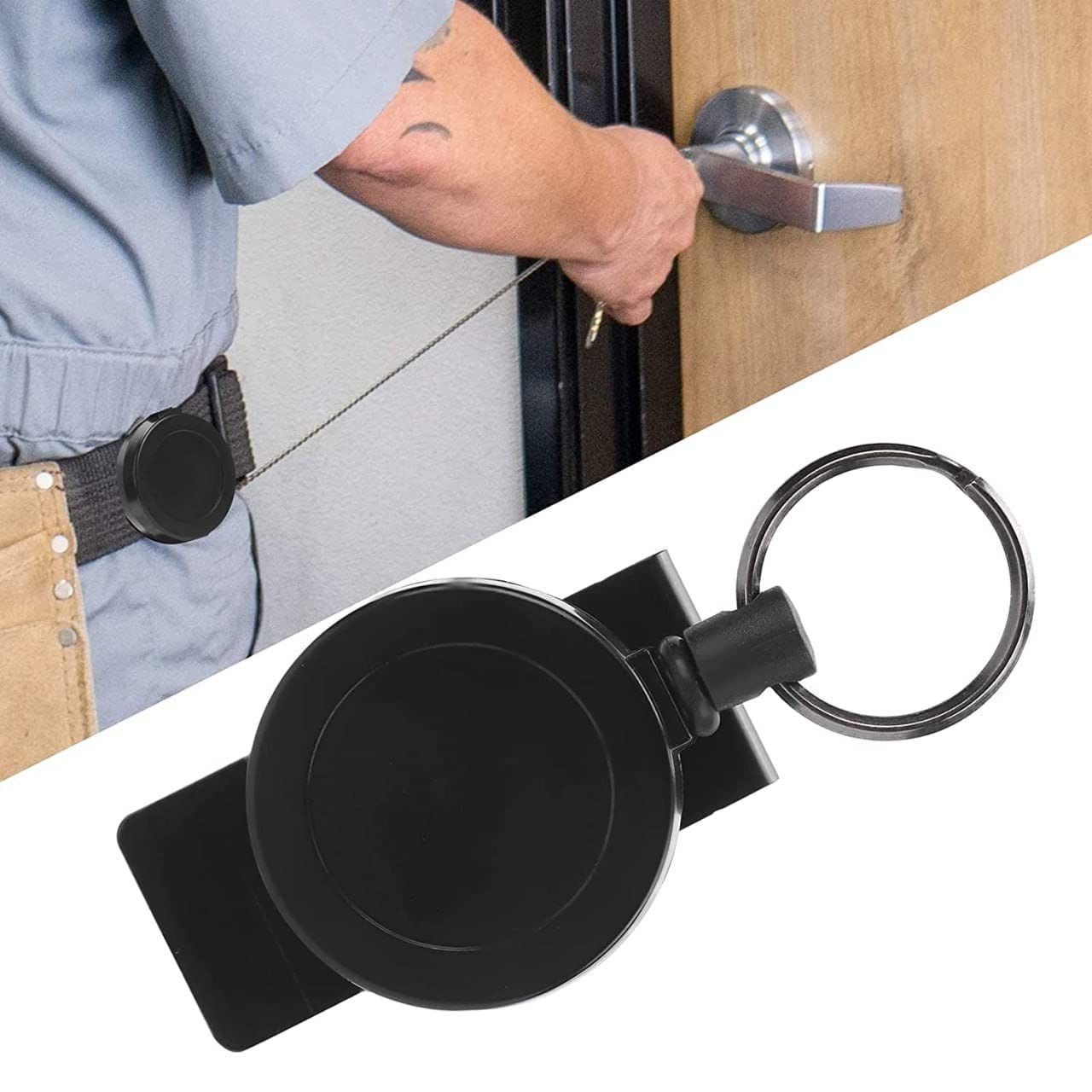 Giftock Retractable Holding Key Chain Ring Clip With Tools Metal Wire Round Split Key Chain Wire Rope Key (1Pcs) (Multicolor)