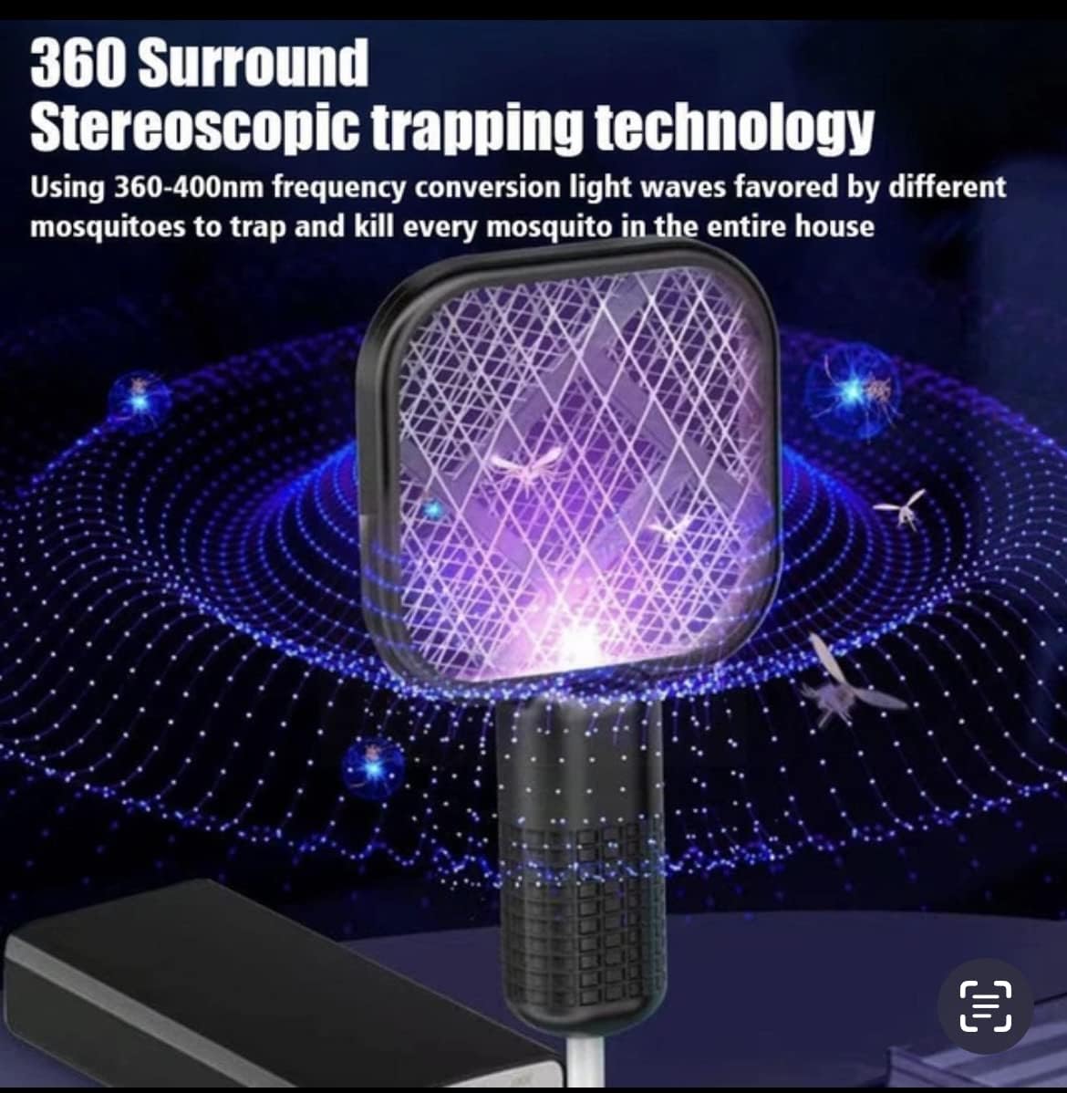 Giftock Mini Mosquito Killer Lamp 2 in 1 Multicunctional Angle Portable Bug Zapper Electric USB Rechargeable Mosquito Fly Bat Swatter Pack of 1