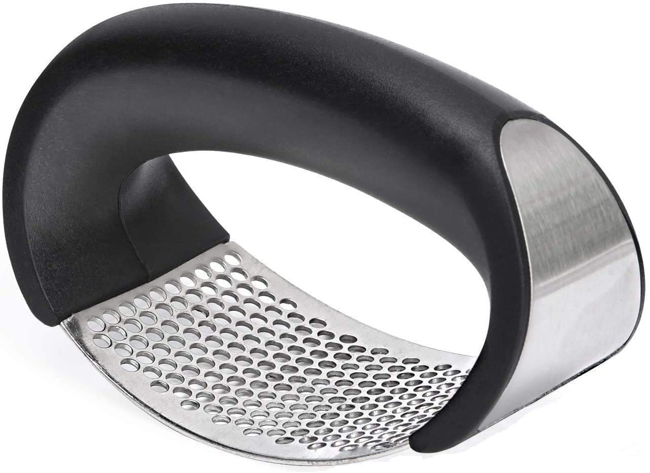 Giftock ENTERPRISE Garlic Press Stainless Steel Garlic Mincer Ginger Crusher and Peeler Squeezer Press Kitchen Gadget with Handle