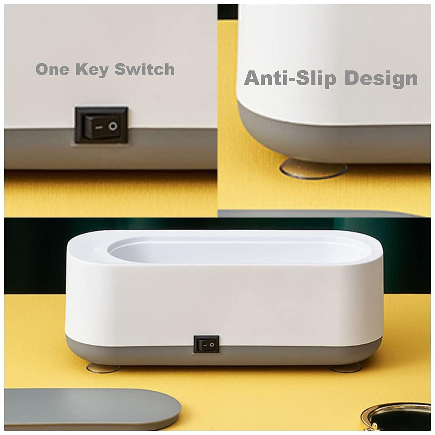 Giftock Ultrasonic Jewelry Cleaner Portable Professional Mini Household Ultrasonic Cleaning Machine for Jewelry, Eyeglasses, Watches, Rings, Retainer,Dry Erase Board Keyboard Stand
