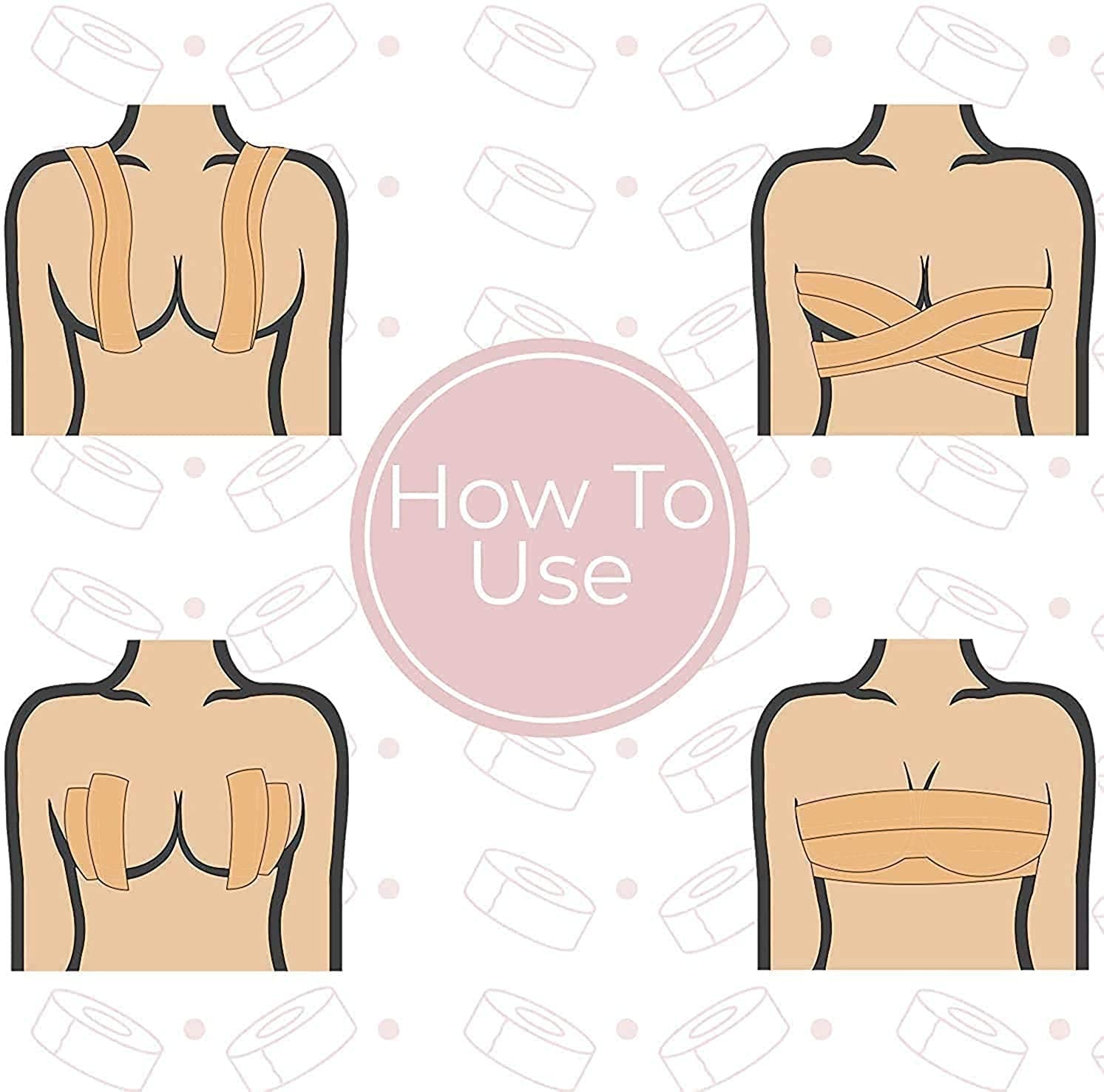 Giftock Boob Tape with 10 Nipple Pasties for Women Push Up & Lifting Breast Tape Breast Lift Bra Tape for Breast Lift Double Sided Tape (Boob Tape) Beige