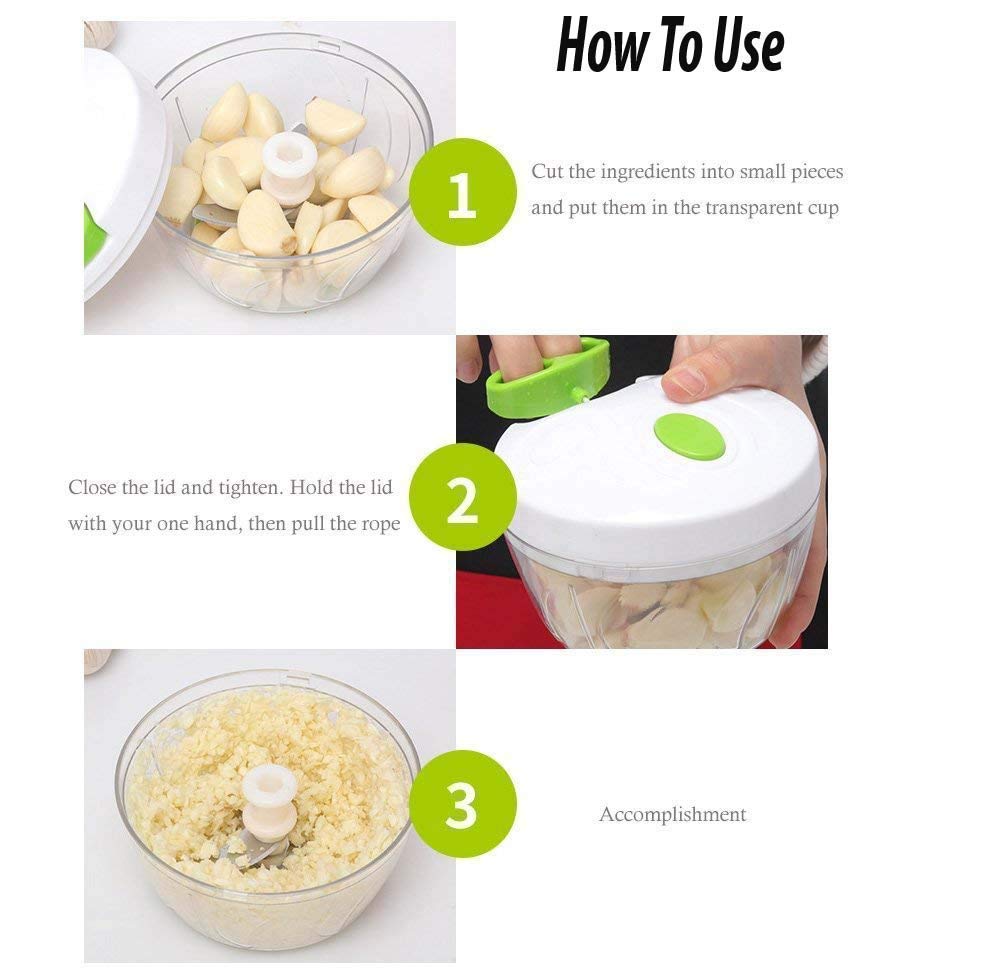 Giftock Mini Handy and Compact Chopper for effortlessly Chopping MAHANT Trade for Your Kitchen (500 ML Quick Chopper)