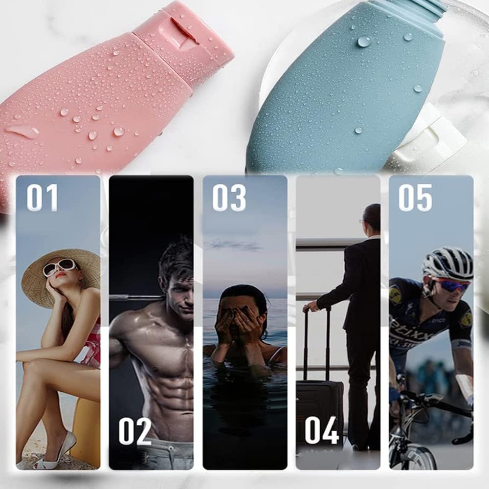 Giftock 3 Pcs Set of Travel Toiletries Bottles 60 ML Refillable Leakproof Empty Squeeze Bottles Container for Shampoo Conditioner Lotion Dispenser Bottle