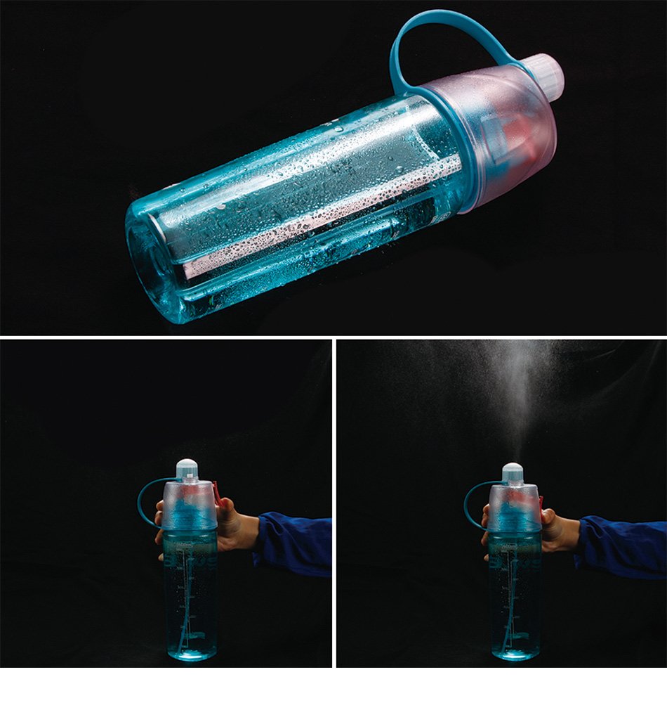 Giftock Polypropylene 2 In 1 Drink & Mist Water Bottle | Spray Water Bottle, 600 Ml (Assorted Color)