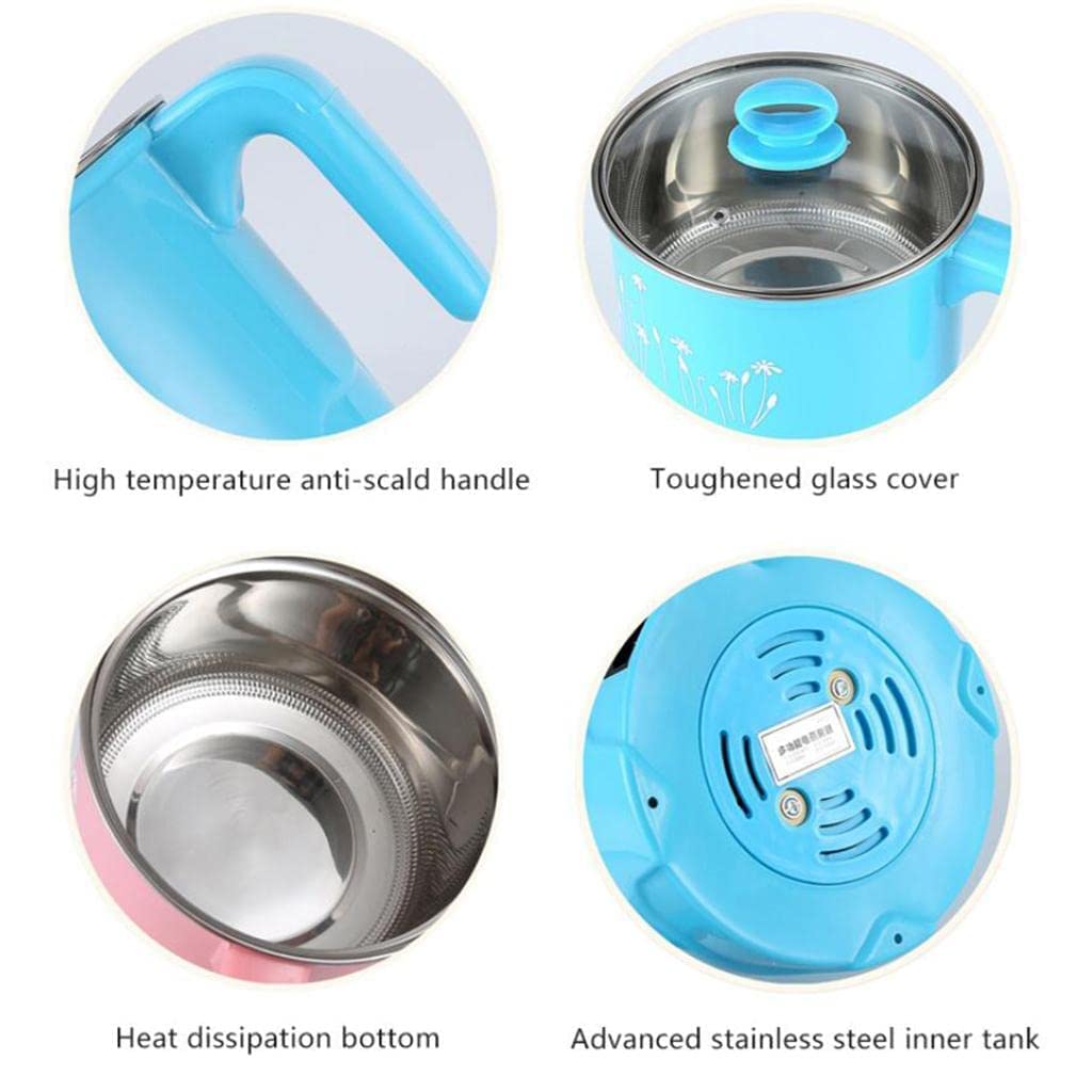 Giftock 1.6L Multi-Function Electric Cooker with Steamer | Non-Stick Pot | Portable Rice Cooker & Food Container | Electric Heating Lunchbox (Multi-Color)