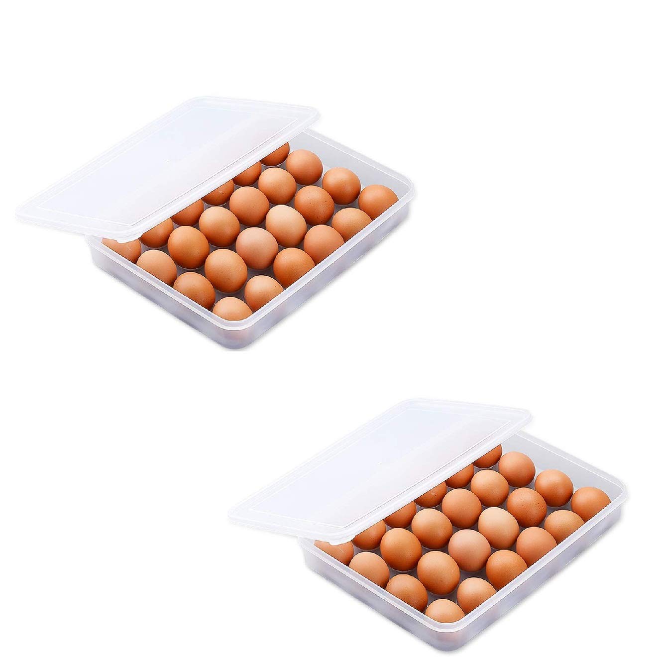 Giftock Plastic Egg Storage Box Single Layer 24 Grids with Lid Egg Basket Tray Useful for Home, Kitchen & Poultry (Multicolor) (1Pcs)