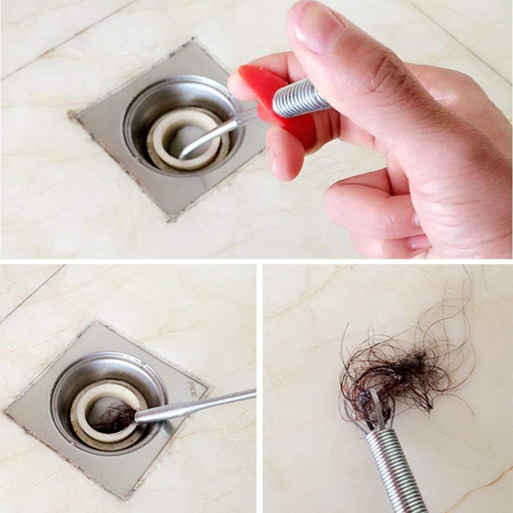 Giftock  Drain Pipe Cleaner, Hair Catching Drain Cleaner, Drain Cleaning Pipe Spring Stick, Hair Catching Claw Wire, Sewer Sink Tub Dredge Remover. (60 CM)