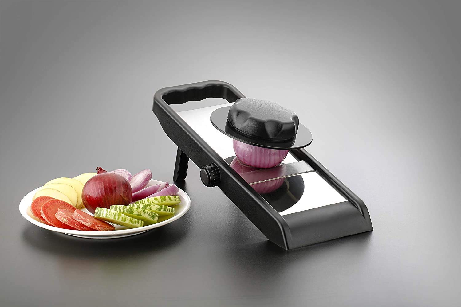 Giftock Multipurpose Slicer Cutter-Dual Stainless Steel Cutting Blades Spiral Slicer for Zucchini Spaghetti Noodles- Veg. Salad Maker Slicer for Kitchen (Watermelon Slicer)