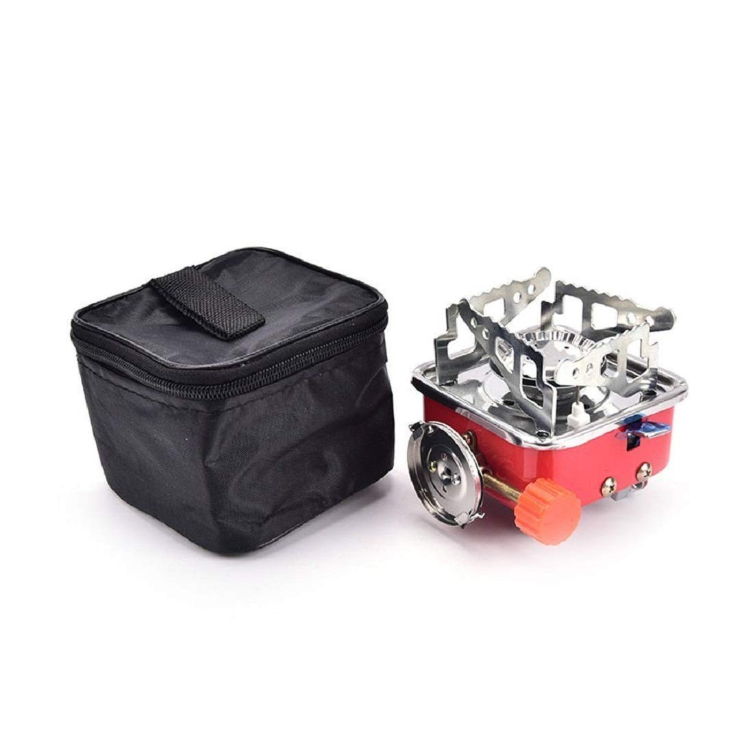 Giftock Portable Gas Stove And Picnic Butane Gas Burner For Outdoor Camping, Hiking, Travelling, To Cooking The Food | Stainless Steel Cylinder, Folding Furnace, Camping Equipment, Gastove With Pouch