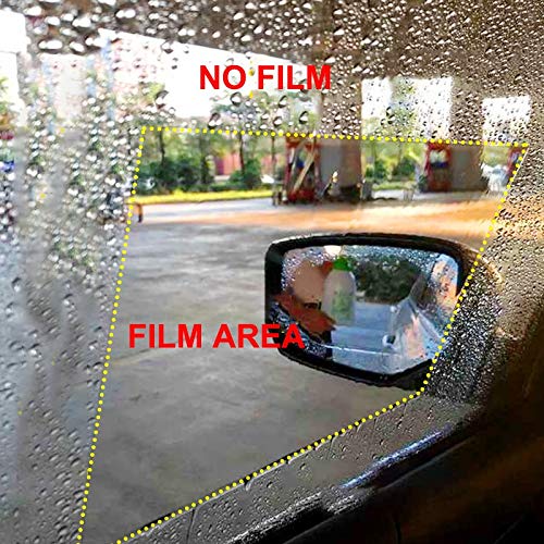 Giftock Universal Car Accessories Rear-View Mirror Waterproof Anti Fog Rainproof Anti-Water Protective Film Sticker for Car (Square - 2 PCs)