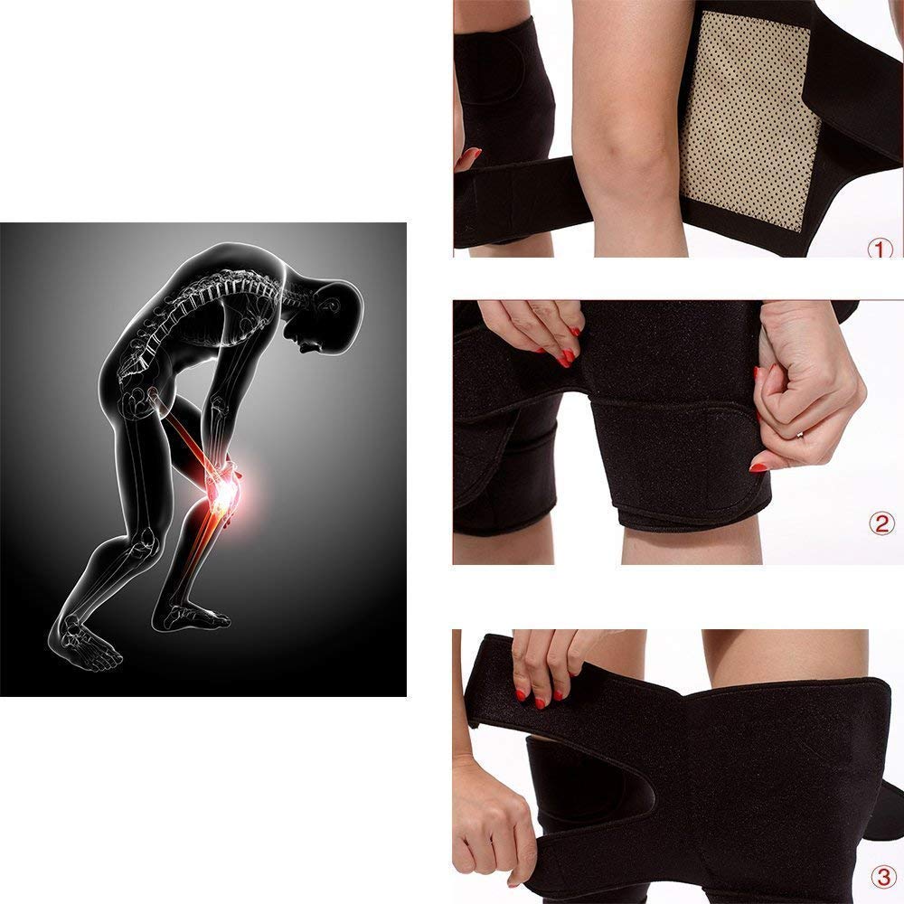 Giftock Magnetic Therapy Hot Knee Belt Self Heating Knee pad Knee Support Belt Tourmaline Knee Braces Support Heating Belt Strap Cap for Pain Relief Knee Protection Belt for Leg Pain (1)