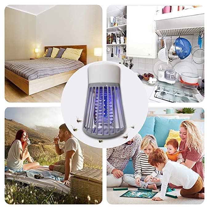 Giftock Mosquito Killer Bug Zapper and Fly Killer Indoor Light with Electric Plug Killing Lamp Portable Plug in Purple Night LED Trap USB Machine