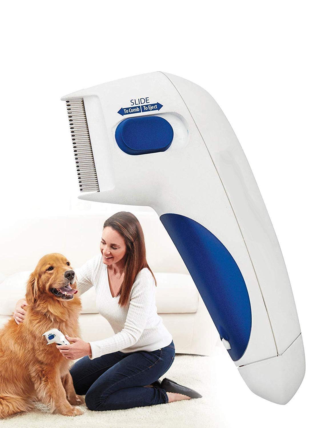 Giftock Square Portable Electric Flea Comb for Dog, Puppy, Cat, Kitten || Pet Comb for Removing Lice, Ticks and Flea