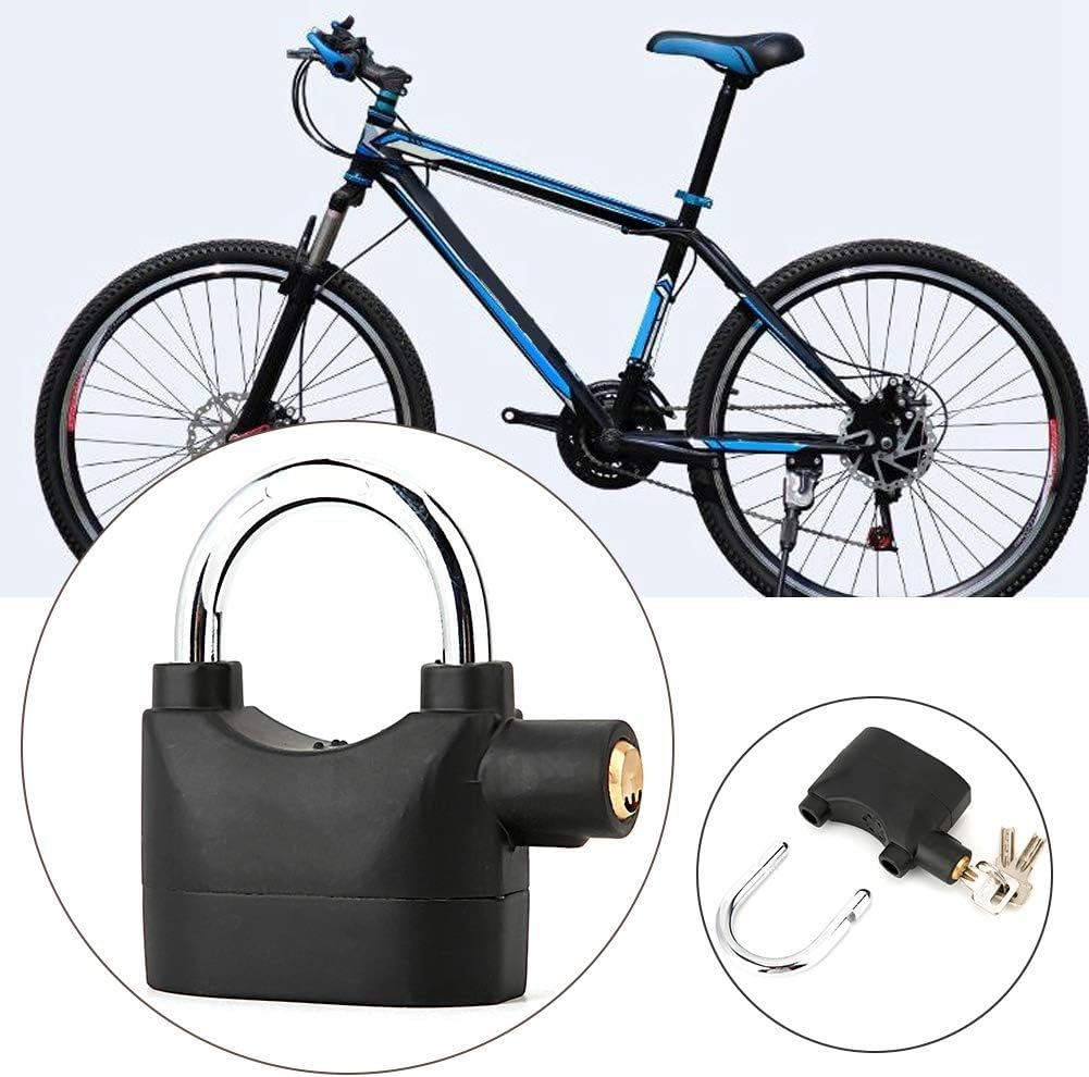 Giftock Alarm Lock Universal Security Anti-Theft Padlock 110db Siren Motion Sensor Safety for Motorcycle Bicycle Door Window | House | Office | Cycle | Bike (1Pc, Black)