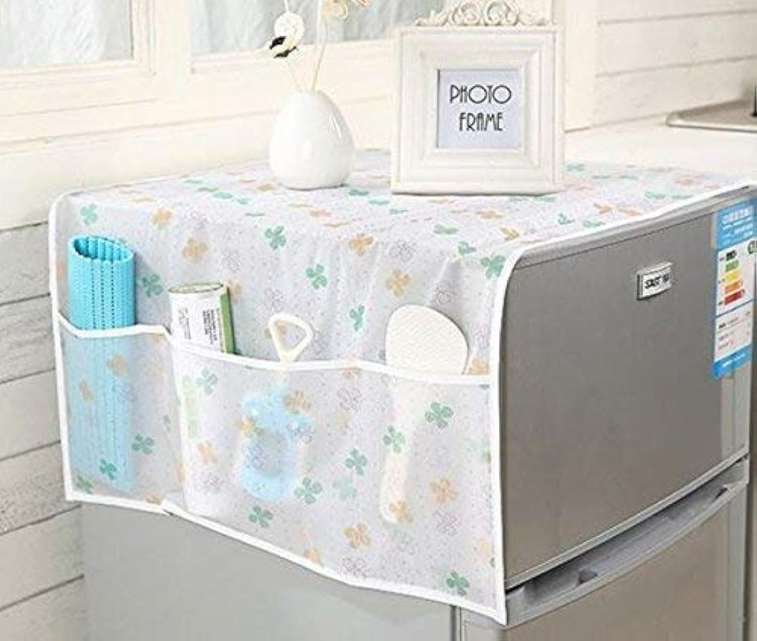 Giftock Dream Home Transparent Printing Waterproof Cloth dust Cover Household Refrigerator Cover Towel Hanging Storage Bag Flamingo 130 X 55 cm (Color May Vary)