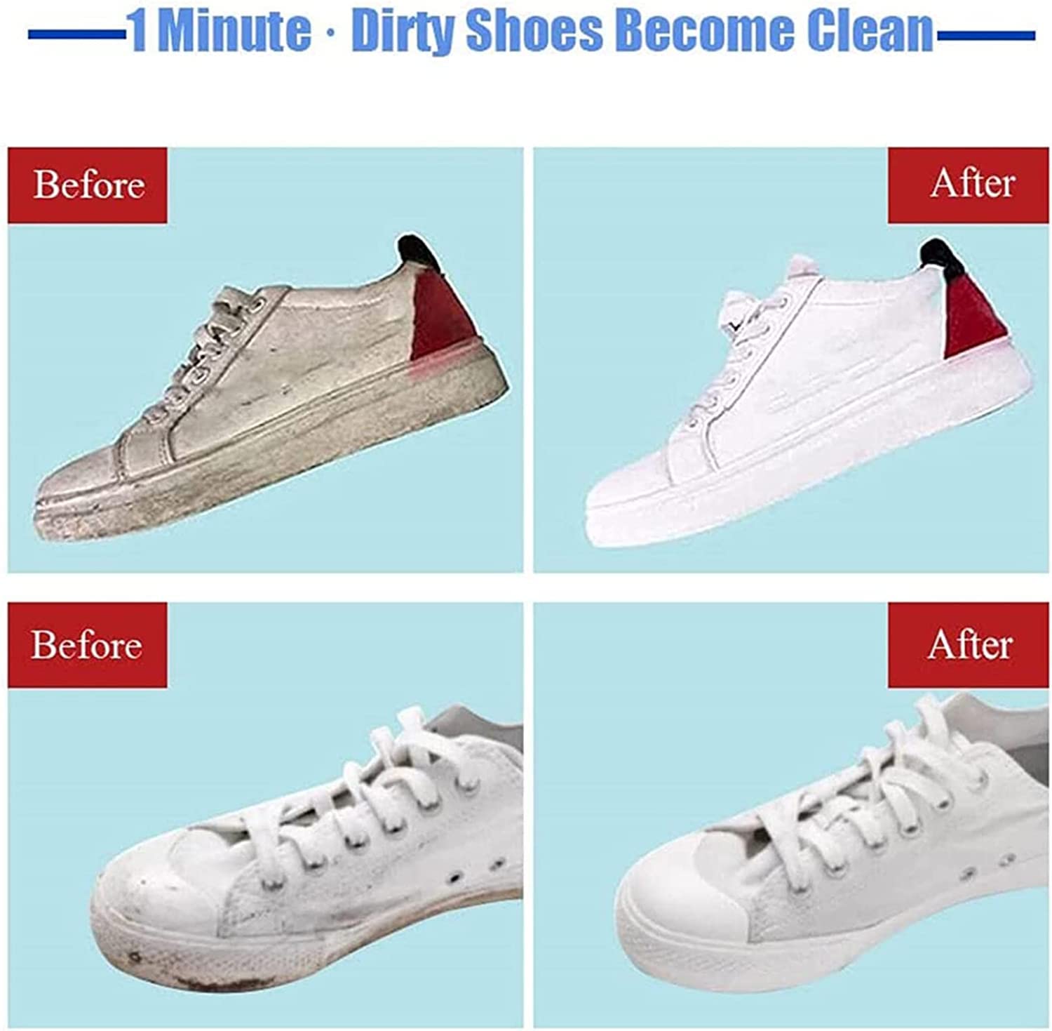 Giftock White Shoe Cleaning Cream | Sneaker Stain Cleaning Cream | Sneaker Stain Remover Cream, Simple and Fast, Shoe Whitening Cleansing Tool, Whitening and Yellowing Maintenance for White Shoes, Leather, Sports Shoes, Leather Bags, Car Interiors