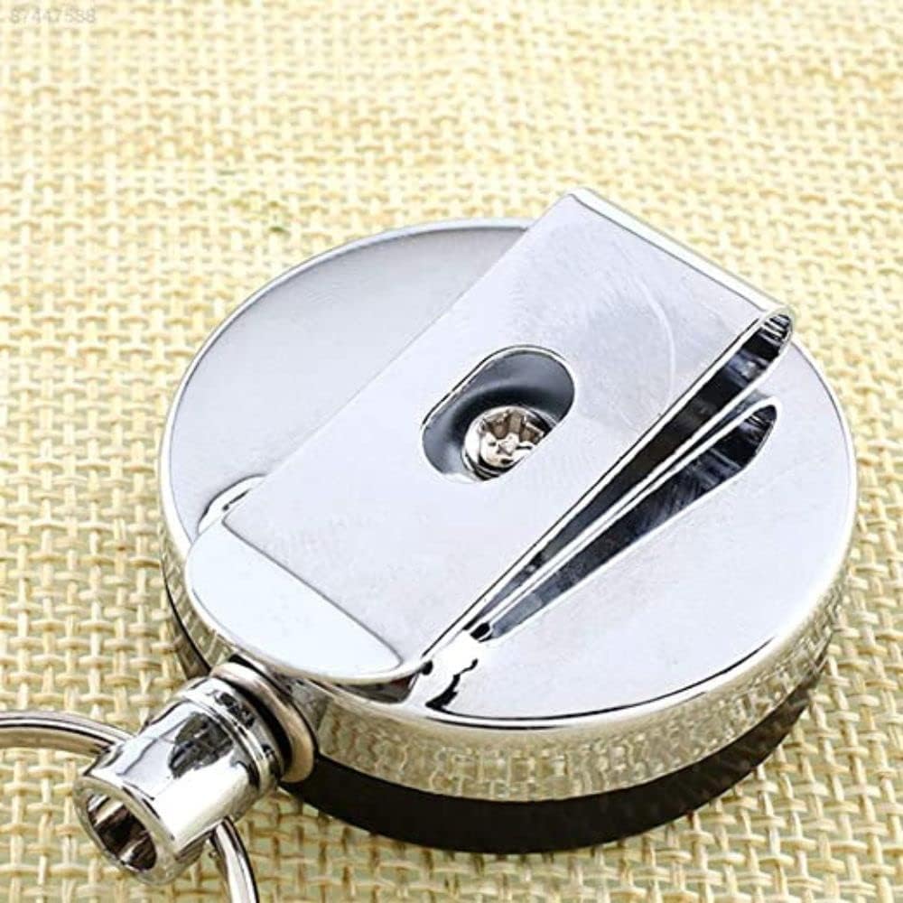 Giftock Retractable Holding Key Chain Ring Clip With Tools Metal Wire Round Split Key Chain Wire Rope Key (1Pcs) (Multicolor)