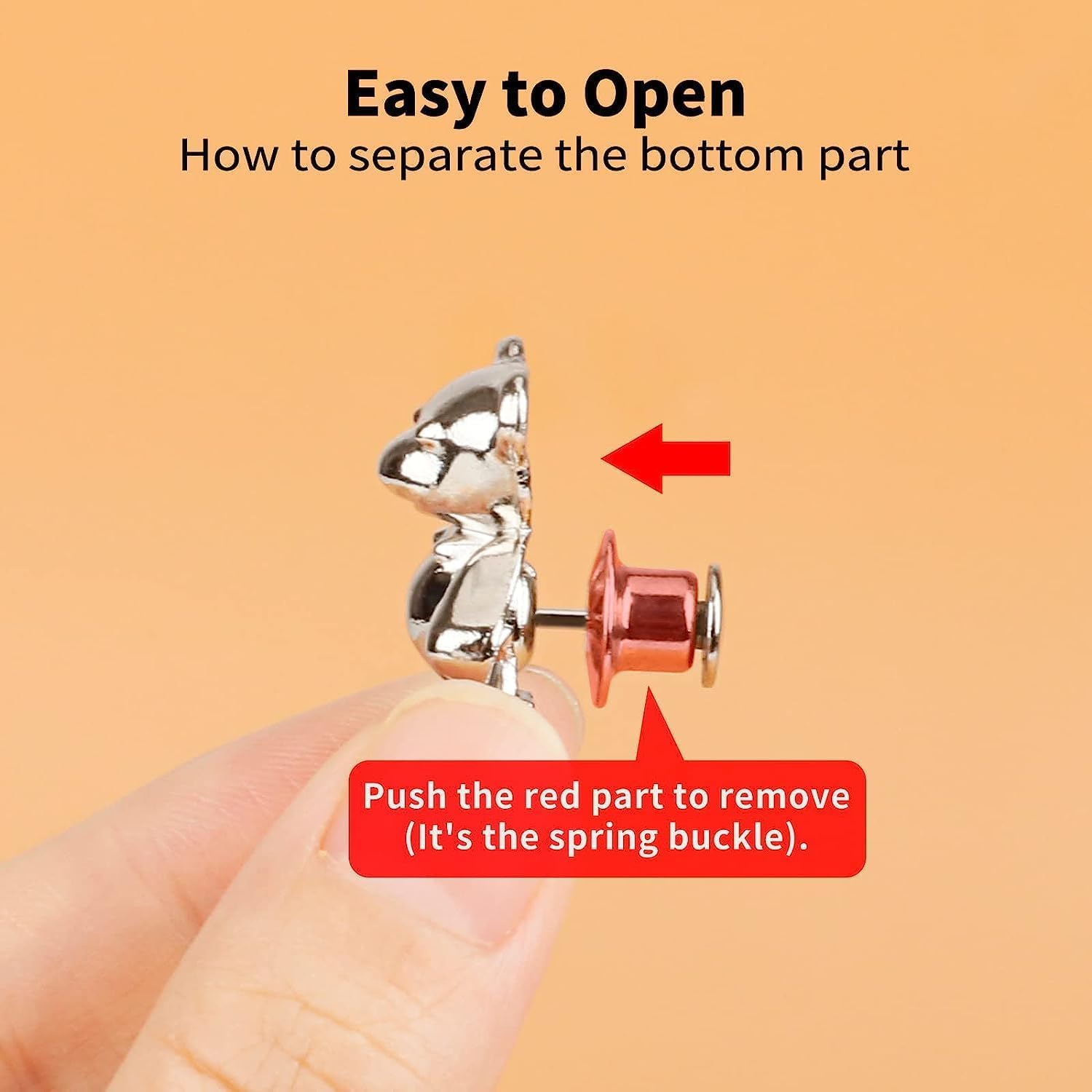 Giftock Adjustable Cute Bear Button Pins Buckle for Loose Jeans, Metal Pins Pearl Detachable Instant Button Pins, Set for Pants, Jeans, Skirts, Sleeves Tightener for Skirt Pants (Pack of 1, Silver)