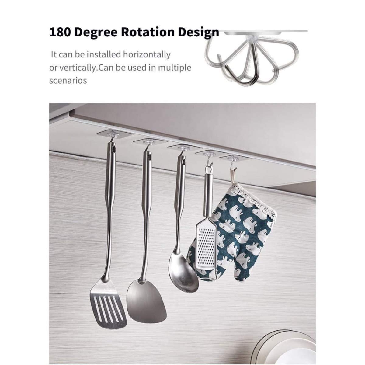 Giftock Adhesive Sticker ABS Plastic and Steel Hook Waterproof Transparent Hooks Hanger for Wall Kitchen Bathroom Bedroom Accessories Heavy Duty Sticky Hooks (Pack of 15)