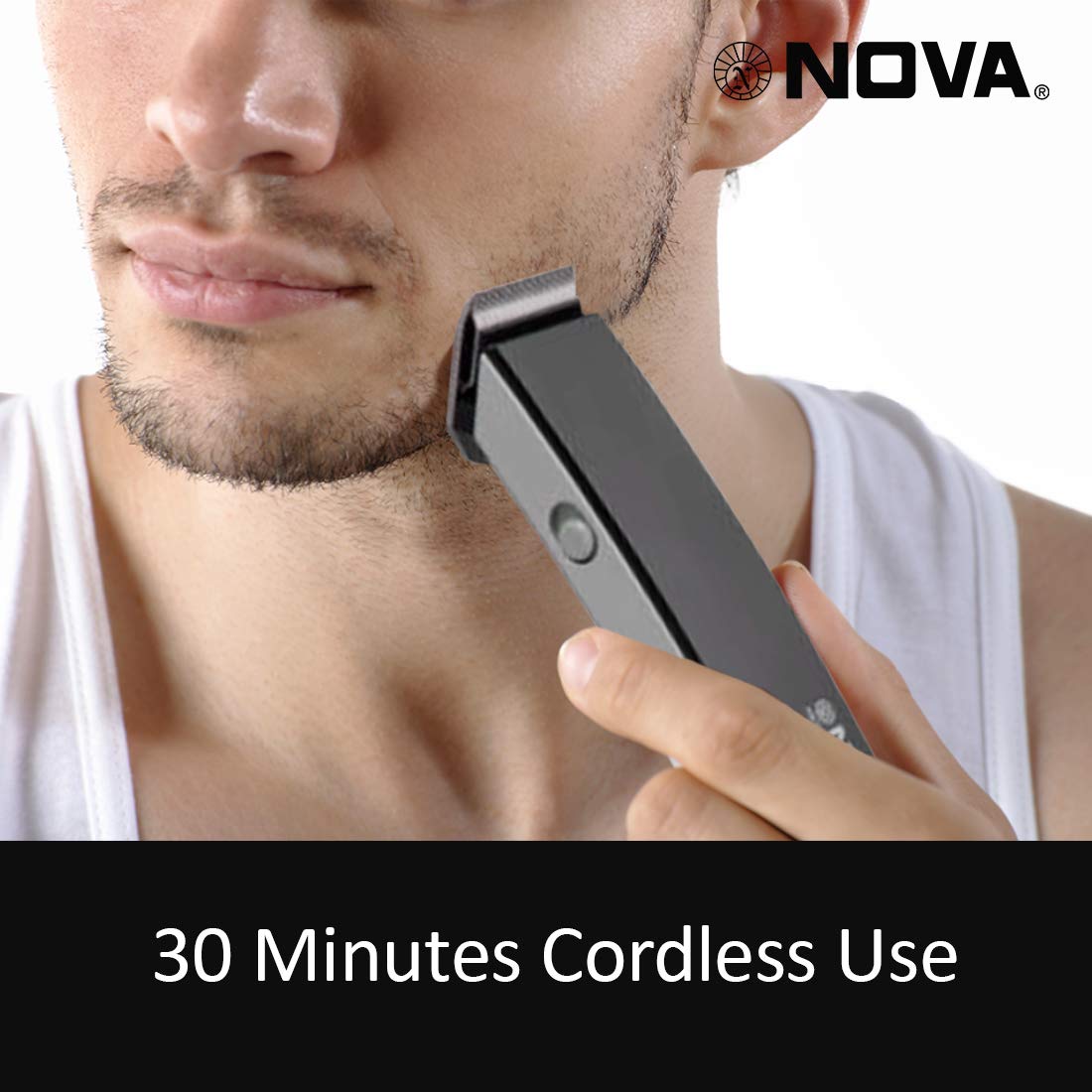 Nova NHT-1045 Rechargeable Cordless: 30 Minutes Runtime Beard Trimmer for Men