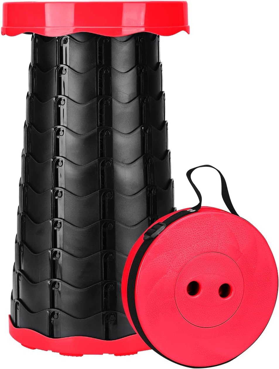 Giftock Upgraded Camping Stool Retractable Folding Stool,Collapsible Telescoping Stool Portable Stool with Max Load 200KGS for Adults for Indoor Outdoor Hiking Gardening Travel (Red)