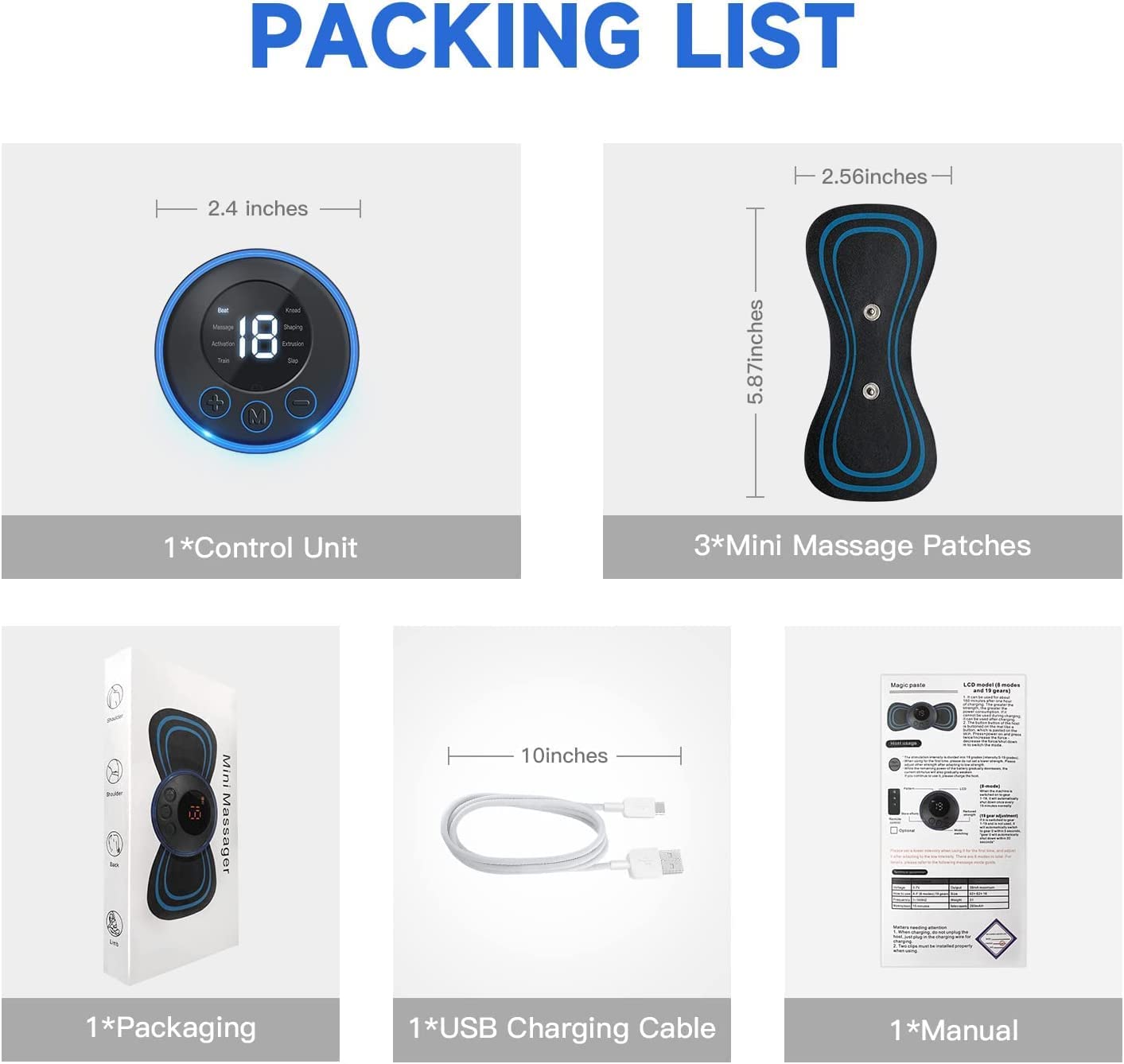 Giftock Mini Body Massager With 8 Modes&19 Strength Levels, Wireless Portable Neck Massager, Rechargeable Electric Massager Sticker, Body Massager Patch (Buttrefly pattern)