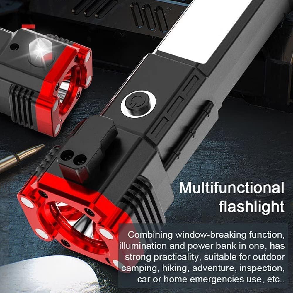 Giftock Torch Light,Led 3W Torch Light Rechargeable Torch Flashlight,Long Distance Beam Range Car Rescue Torch with Hammer Window Glass and Seat Belt Cutter Built