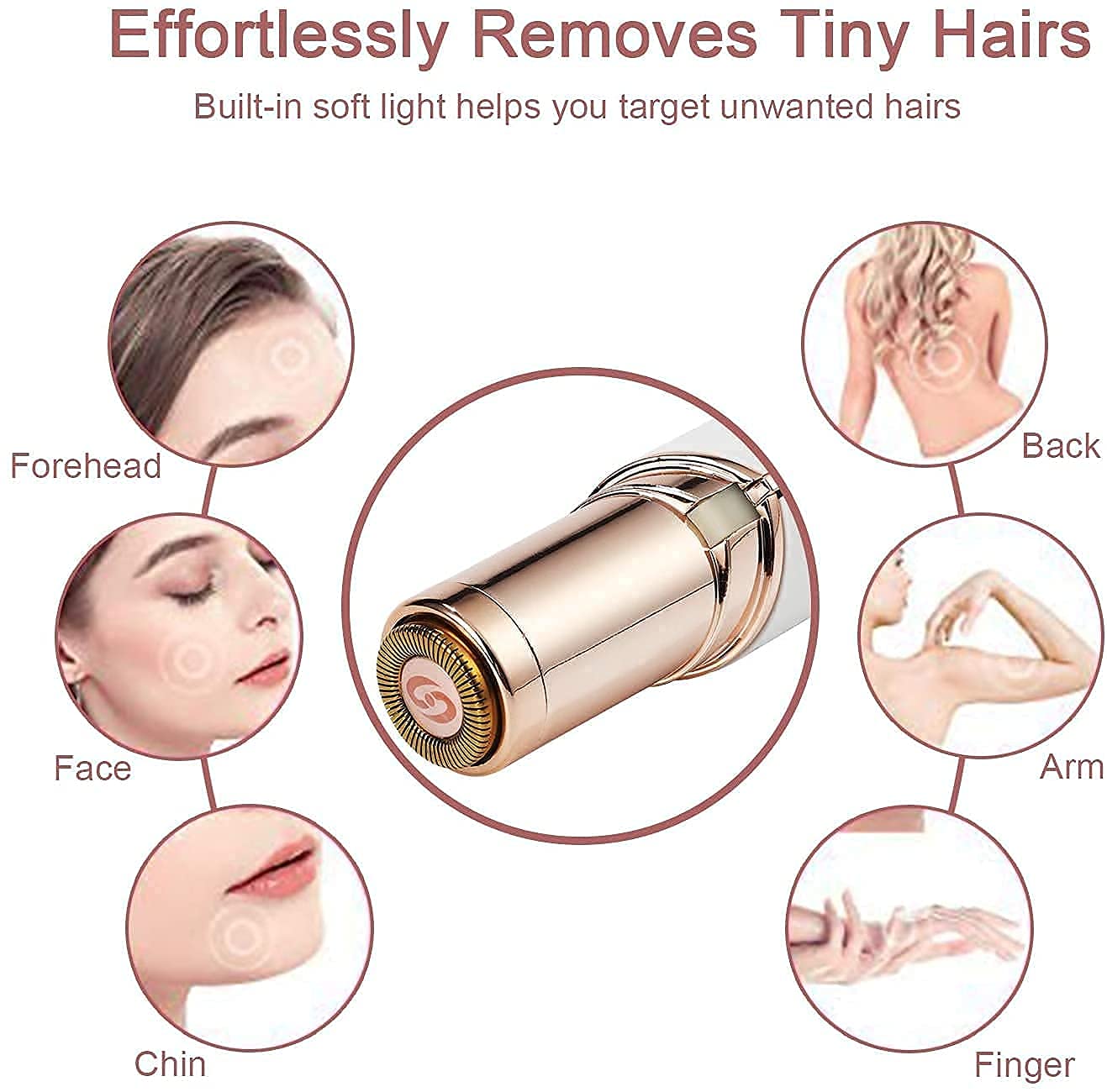 Giftock Eyebrow Hair Removal USB Rechargeble Pain Less Flawless Machine for Women & Men - Face, Chin, Cheek, Eyebrow, Upper Lip Hair Remover for Women - Lipstick Shaped (Eyebrow Trimmer)