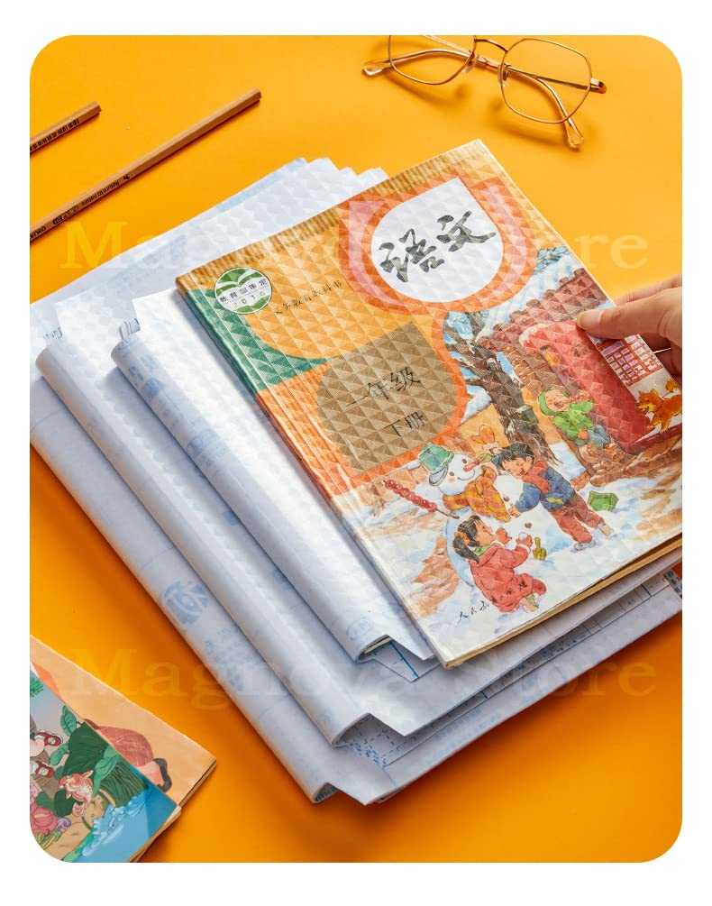 Giftock Transparent Paper Sticker Book Cover Film Clear Matte for Craft 30 Pcs,Waterproof School Textbook Protective Case Cover Can Be Cut Self-Adhesive Book Cover Paper Sticker Book Film